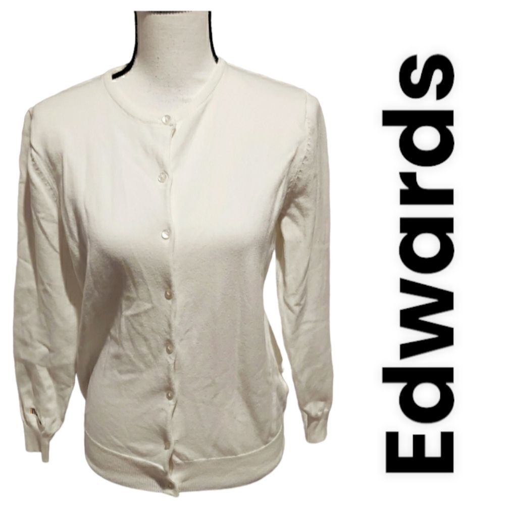 𝅺edwards cardigan white womens size medium